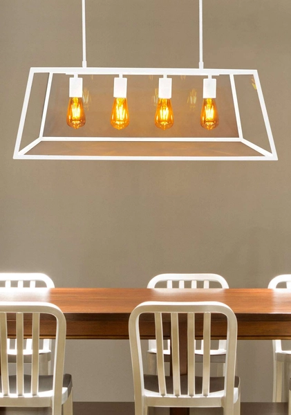 LAMPA wisząca FINLAND 307163 Polux loftowa OPRAWA zwis klatka retro biała przezroczysta