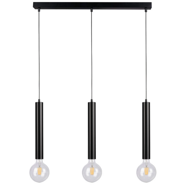 Lampa wisząca BARREL 16709304 loftowa metalowy zwis tuby czarne