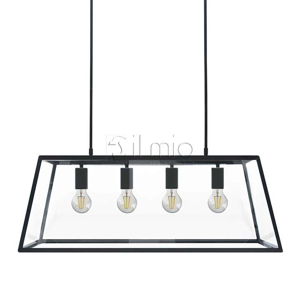 Loftowa LAMPA wisząca FINLAND 305503 IL MIO szklana OPRAWA retro zwis klatka czarna