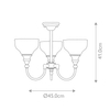 Sufitowa lampa potrójna Cheadle ATH-CD3 Elstead kielichy łazienkowe IP44 białe chrom