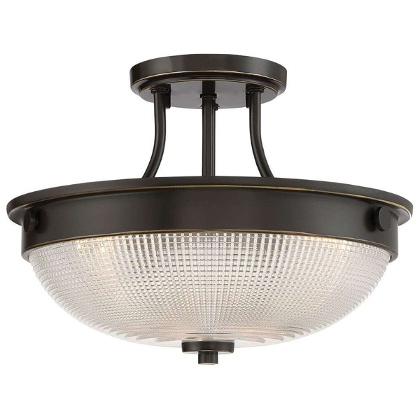 LAMPA sufitowa QZ-MANTLE-SF-PN Elstead QUOIZEL szklana OPRAWA klasyczna brąz