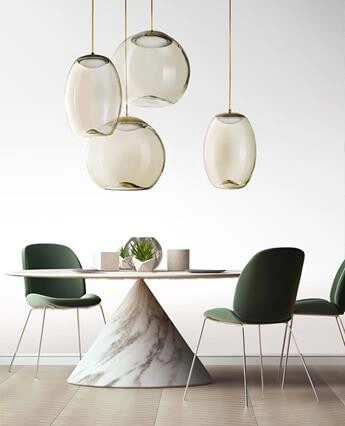 Szklana lampa wisząca Helena LED 21W 3000k ball kula mosiądz