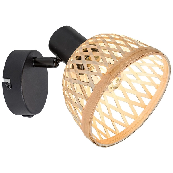 Kinkiet z włącznikiem Rattan 3133 ścienna lampa z regulacją brązowa