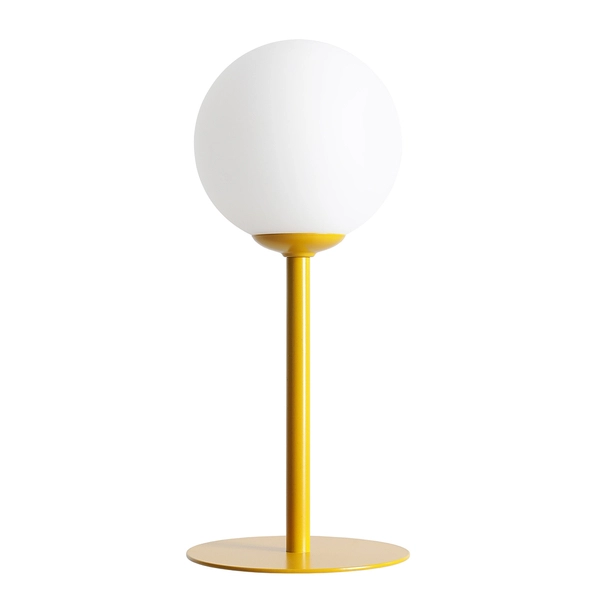 Nowoczesna lampa stojąca Pinne 1080B14 Aldex na szafkę nocną ball żółta biała