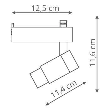 LAMPA sufitowa ARIES LP-8636Z TIT Light Prestige reflektorowa OPRAWA LED 9W 3000K do systemu szynowego 1-fazowego szara