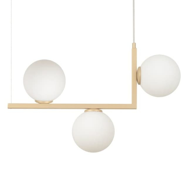 Wisząca lampa mleczne kule Andy 33610 Sigma molekuły szklana złota