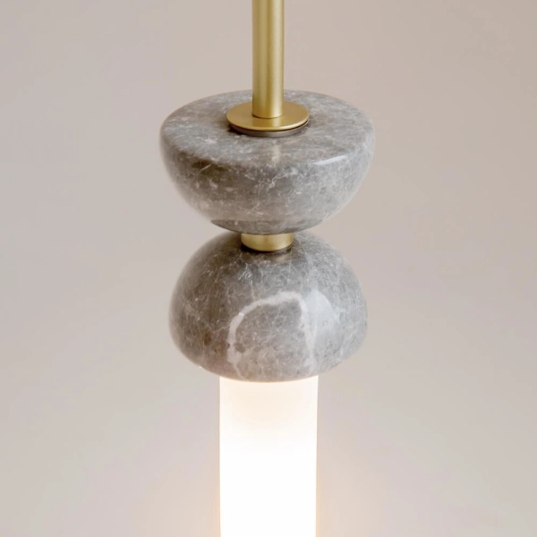 Marmurowa lampa wisząca Kioto MOD178PL-01GR złota szara