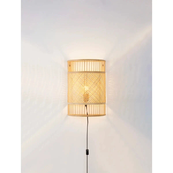 Bambusowa lampa ścienna CANDEZA LE45371 z przełącznik naturalny