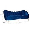 Trzyosobowa sofa Cosette S5120 BLUE VELVET Richmond Interiors glamour niebieska