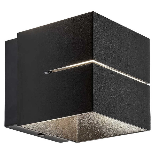 Nowoczesna LAMPA ścienna KAUNAS 7017 Rabalux kwadratowy kinkiet kostka czarna