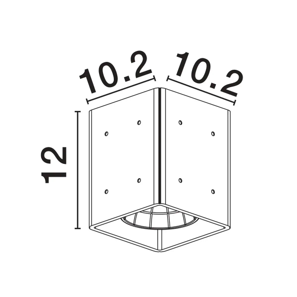 Kwadratowa lampa sufitowa TRAVONO LE75180 LED 10W 3000K IP65 szary