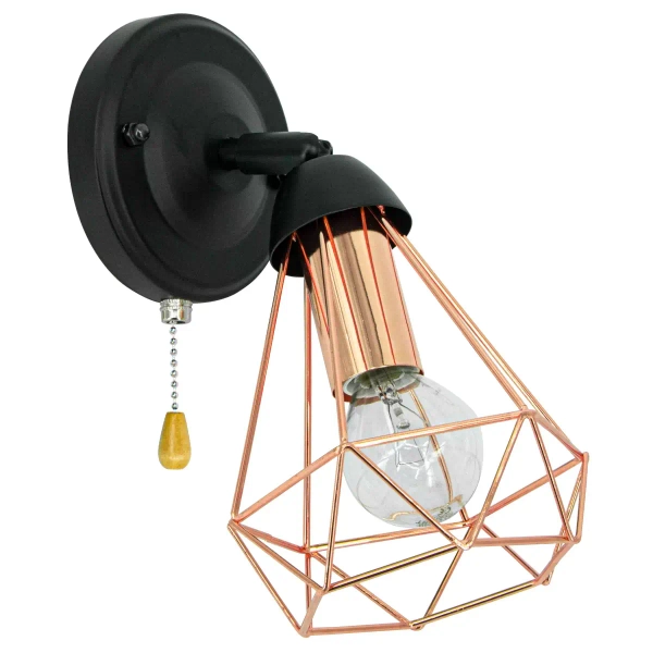 Ścienna lampa pokojowa 8414/1 BL CO drut czarna miedziana