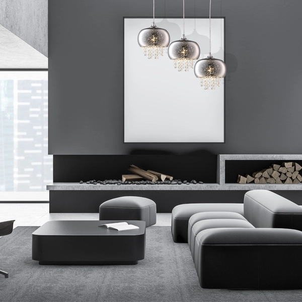 LAMPA wisząca STARLIGHT ML3787 Milagro metalowa OPRAWA listwa ZWIS z kryształkami kaskada glamour crystal chrom