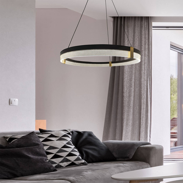 Lampa wisząca Plum LP-0407/1P L BK Triangle LED 40W 3000-6000W czarna