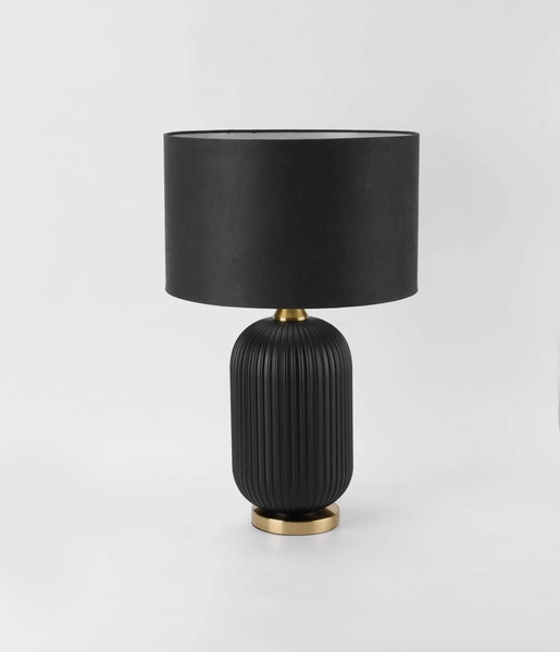 Stołowa lampa Tamiza LP-1515/1T big abażurowa czarna złota