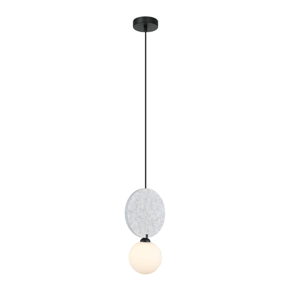 Kulista lampa wisząca Andrea PND-59779-1M-LGR nad wyspę czarna szara