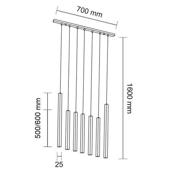 Loftowa LAMPA wisząca AOMORI 7984 Shilo metalowa OPRAWA zwis kaskada czarna