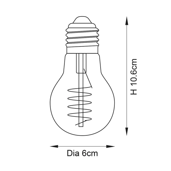 Żarówka bańka filament Spiral 107773 LED 4W 2200K przezroczysta