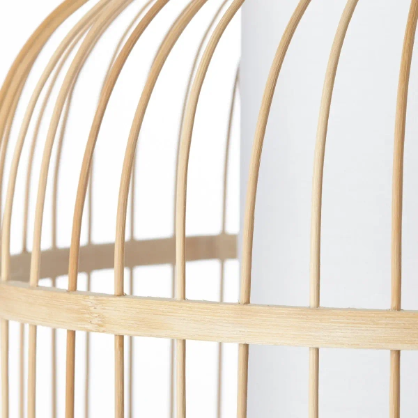 Bambusowa lampa wisząca Bones 99245/09 kremowa biała