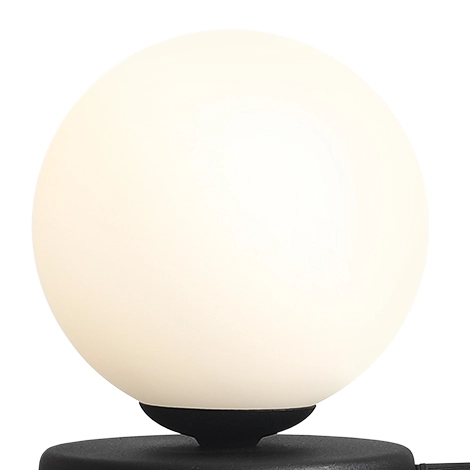 Czarna lampa stołowa Ball 1076B1_S Aldex kulista na szafkę nocną loftowa