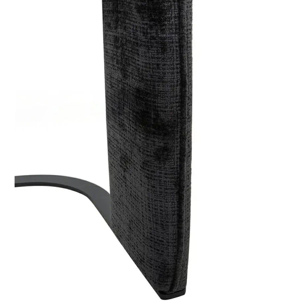 Czarne krzesło BORA MM001501100353 tkanina metal do jadalni 45cm