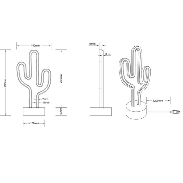 Stojąca lampka biurkowa Cactus R55220101 LED 1,8W lampa kaktus zielony