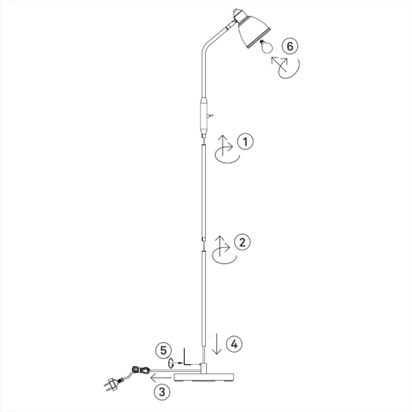 Podłogowa lampa z regulacją Story 108713 Markslojd czarny