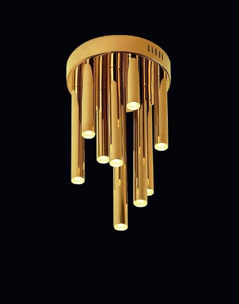 LAMPA sufitowa ORGANIC C0197D Maxlight metalowa OPRAWA tuby LED 10W 3000K sople złote