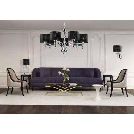 Wisząca lampa jadalniana Impress elegancka brązowa chrom