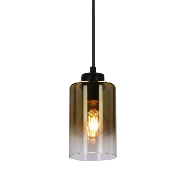 Szklana lampa wisząca Aspra 31-16256 bursztynowy przezroczysty czarny