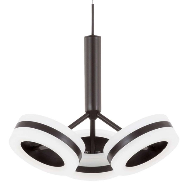 LAMPA wisząca METIS AD16002-3A COFFEE Italux modernistyczna OPRAWA zwis LED 14,4W 3000K pierścienie ring brązowe białe