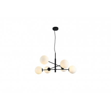 Nowoczesna lampa wisząca Oviedo do salonu balls czarna biała