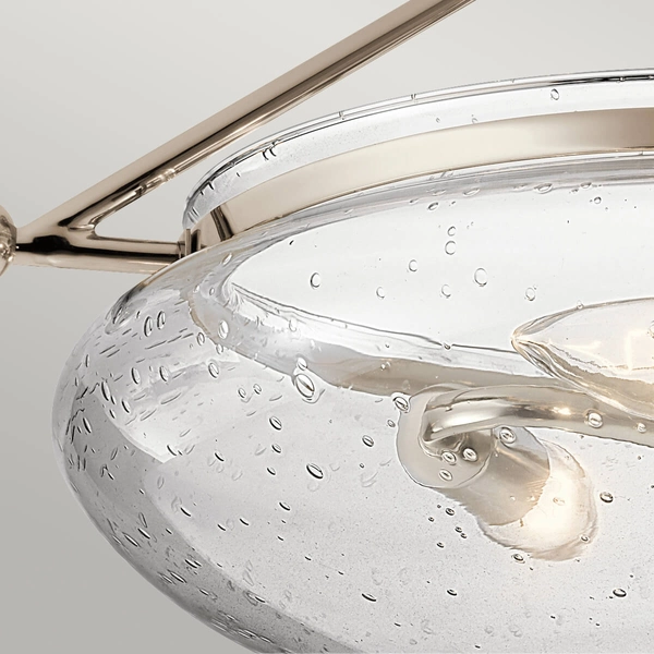 Lampa sufitowa szklana Belle QN-BELLE-SF-PN Quintiesse do jadalni nikiel