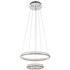 LAMPA wisząca VEN W-MD 9994/2 CR futurystyczna OPRAWA zwis LED 88W 3000K-6000K pierścienie rings chrom