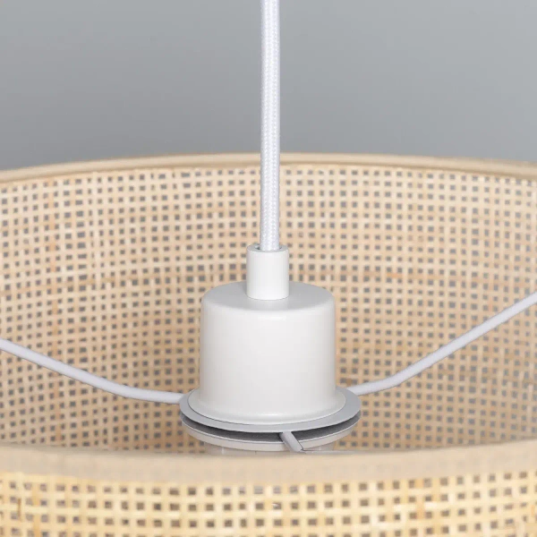 Wisząca lampa tuba Boho ABR-LW18-BH-E27 Abruzzo ratan beżowy