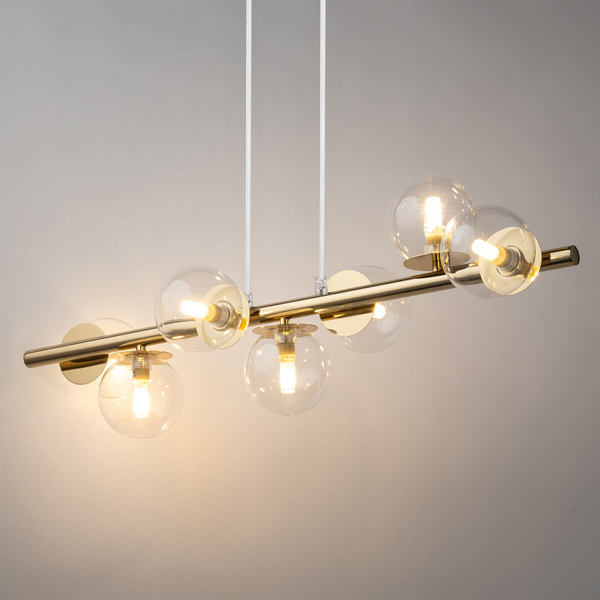 Wisząca lampa na listwie Avola 40800 Sigma bubbles złota transparentna