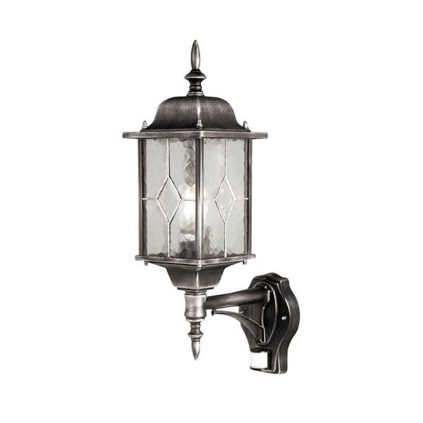 Tarasowa lampa ścienna Wexford WX1-PIR Elstead metalowa czarna srebrna