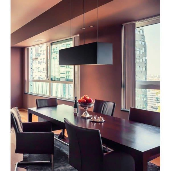 LAMPA wisząca SL.0780 abażurowa OPRAWA prostokątny zwis czarny