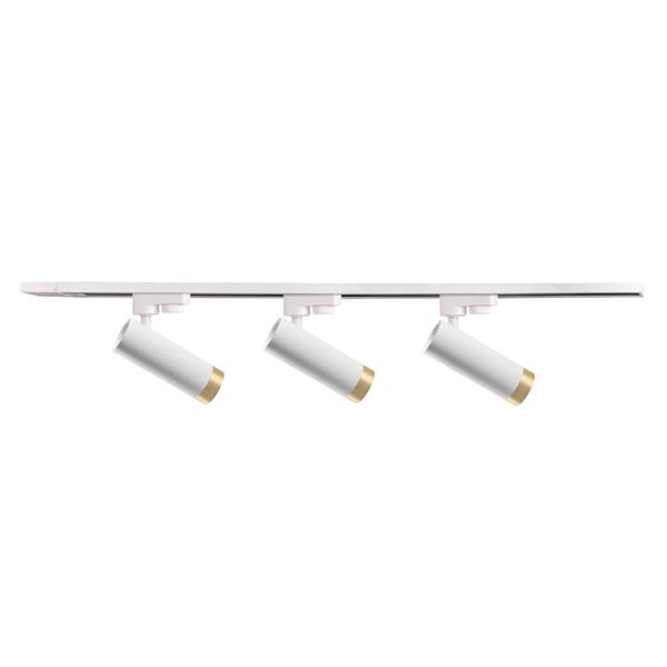 1-fazowy sufitowy zestaw szynowy FADO 325884 podłużne tuby białe złote