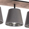 Drewniana lampa sufitowa AWINION 9717 potrójna do jadalni brązowa szara