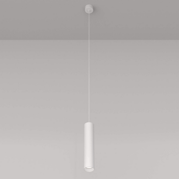 Zwisowa lampa Focus P075PL-01W nad wyspę metalowa biała