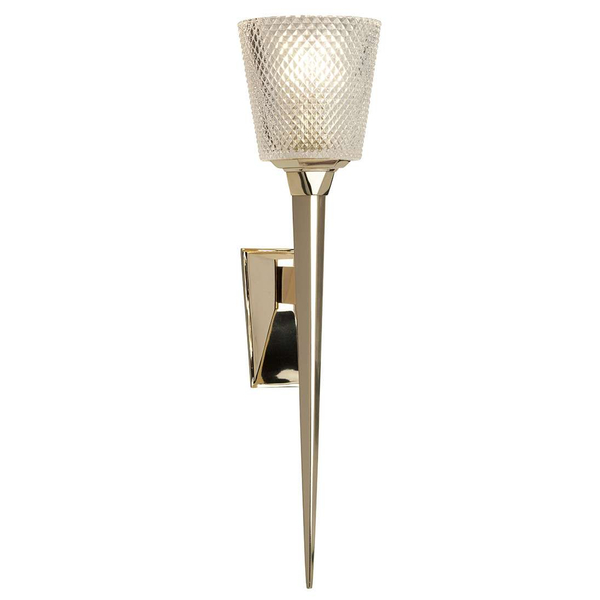 Industrialna LAMPA ścienna VERITY BATH-VERITY-PG Elstead metalowa OPRAWA kinkiet nad łóżko polerowane złoto przezroczysty