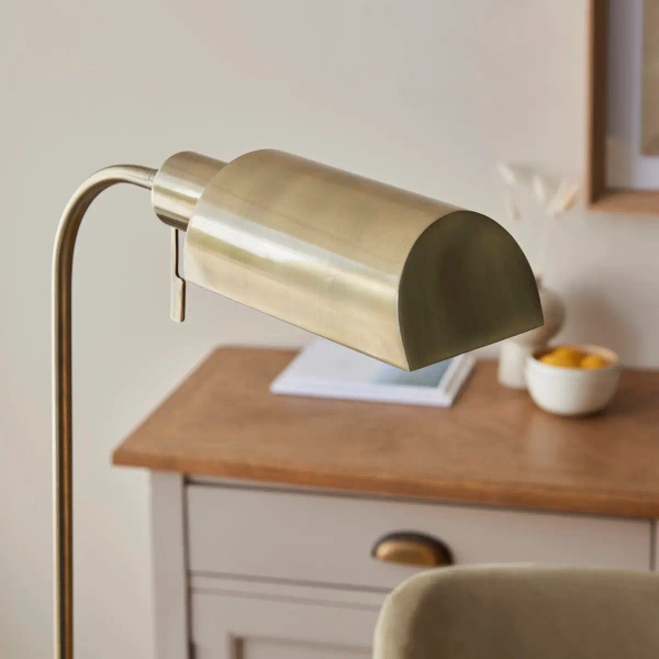 Stojąca lampa regulowana Pharmacy 114205 metalowa mosiądz