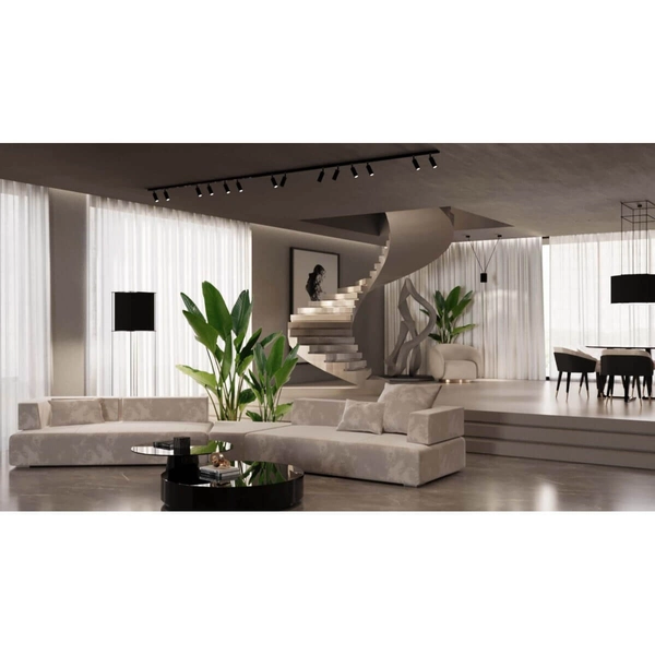 Modułowy system z lampami Pipe 1001 BROSline do kuchni biały