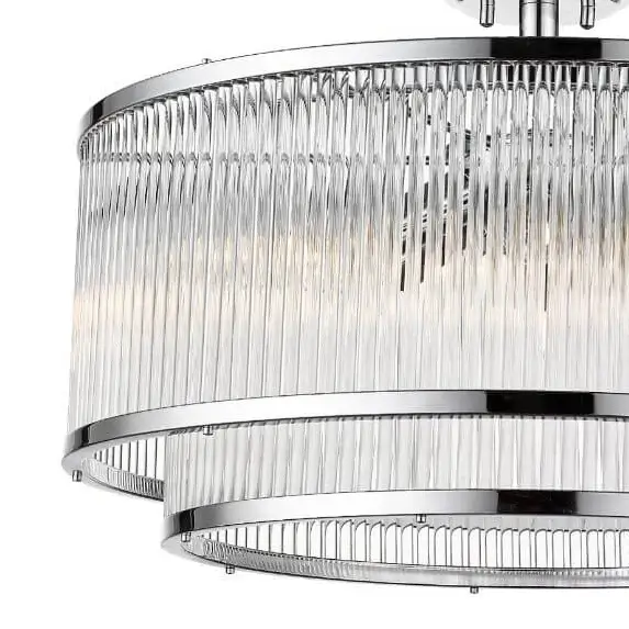 Okrągła lampa sufitowa Sergio okrągły plafon szklany chrom