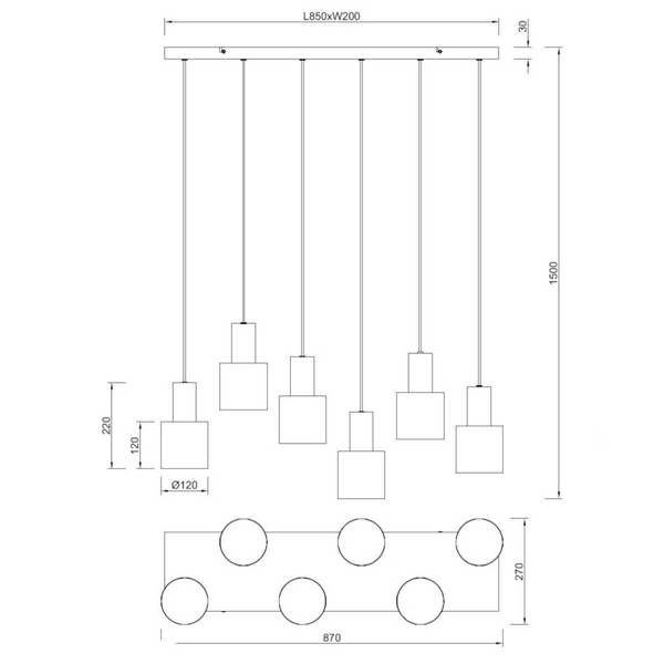 Lampa zwisająca ELIOR DL617319400 kuchenna zwis czarny brązowy multikolor