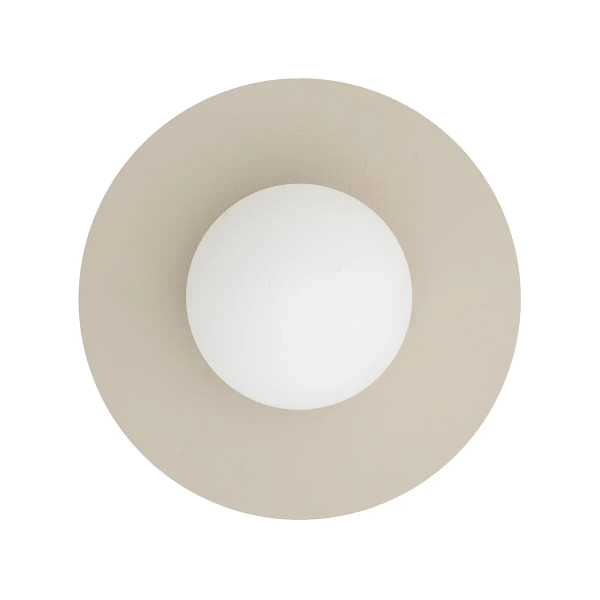 Ścienna lampa okrągła SATURN biała beżowa kulista 1xG9 szklana do salonu 12595