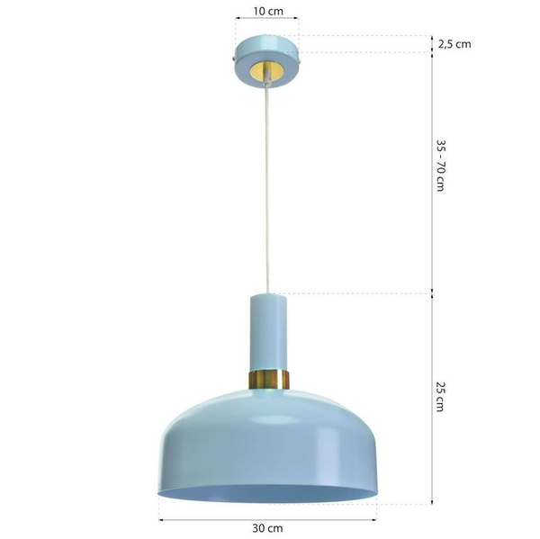 LAMPA wisząca MALMO MLP6201 Milagro loftowa OPRAWA metalowy zwis niebieski