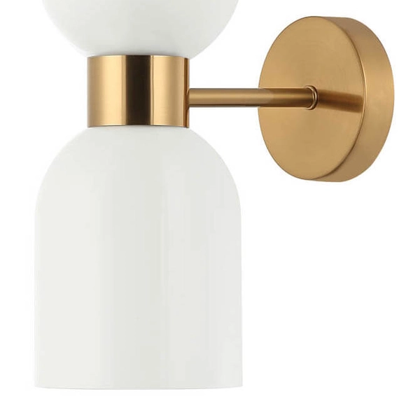 Kinkiet na ścianę Monza WL-57602-1-BRO Italux metal szkło mosiądz biały