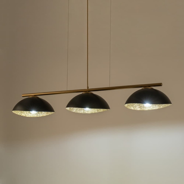 Lampa wisząca nad wyspę kuchenną z żywicy Solar 40573 Sigma czarna złota